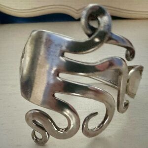 Antique welded fork bracelet